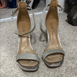Wild Pair Silver Stiletto Heels Elegant Sandals